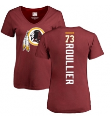 NFL Women's Nike Washington Redskins #73 Chase Roullier Maroon Backer T-Shirt