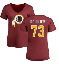 NFL Women's Nike Washington Redskins #73 Chase Roullier Maroon Name & Number Logo T-Shirt