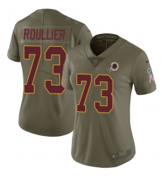 Women's Nike Washington Redskins #73 Chase Roullier Limited Olive 2017 Salute to Service NFL Jersey