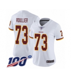 Women's Washington Redskins #73 Chase Roullier White Vapor Untouchable Limited Player 100th Season Football Jersey