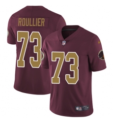 Youth Nike Washington Redskins #73 Chase Roullier Burgundy Red Gold Number Alternate 80TH Anniversary Vapor Untouchable Limited Player NFL Jersey
