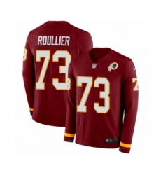 Youth Nike Washington Redskins #73 Chase Roullier Limited Burgundy Therma Long Sleeve NFL Jersey