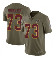 Youth Nike Washington Redskins #73 Chase Roullier Limited Olive 2017 Salute to Service NFL Jersey