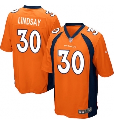 Men's Nike Denver Broncos #30 Phillip Lindsay Game Orange Team Color NFL Jersey