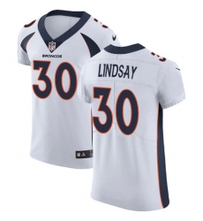 Men's Nike Denver Broncos #30 Phillip Lindsay White Vapor Untouchable Elite Player NFL Jersey