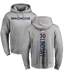 NFL Nike Denver Broncos #30 Phillip Lindsay Ash Backer Pullover Hoodie