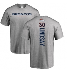 NFL Nike Denver Broncos #30 Phillip Lindsay Ash Backer T-Shirt