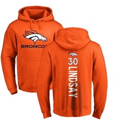 NFL Nike Denver Broncos #30 Phillip Lindsay Orange Backer Pullover Hoodie