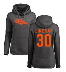 NFL Women's Nike Denver Broncos #30 Phillip Lindsay Ash One Color Pullover Hoodie