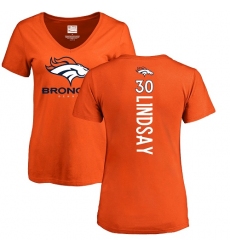 NFL Women's Nike Denver Broncos #30 Phillip Lindsay Orange Backer T-Shirt