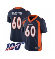 Men's Denver Broncos #60 Connor McGovern Navy Blue Alternate Vapor Untouchable Limited Player 100th Season Football Jersey
