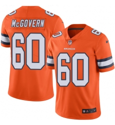 Men's Nike Denver Broncos #60 Connor McGovern Limited Orange Rush Vapor Untouchable NFL Jersey