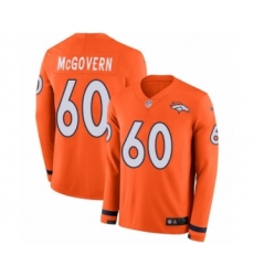 Men's Nike Denver Broncos #60 Connor McGovern Limited Orange Therma Long Sleeve NFL Jersey