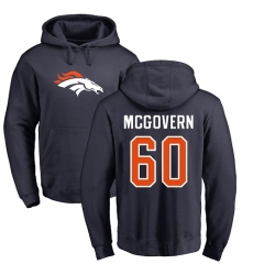 NFL Nike Denver Broncos #60 Connor McGovern Navy Blue Name & Number Logo Pullover Hoodie