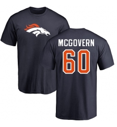 NFL Nike Denver Broncos #60 Connor McGovern Navy Blue Name & Number Logo T-Shirt