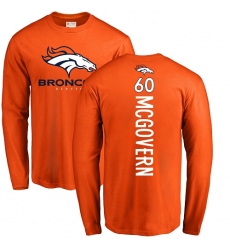 NFL Nike Denver Broncos #60 Connor McGovern Orange Backer Long Sleeve T-Shirt