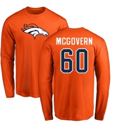 NFL Nike Denver Broncos #60 Connor McGovern Orange Name & Number Logo Long Sleeve T-Shirt