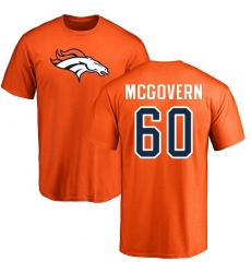 NFL Nike Denver Broncos #60 Connor McGovern Orange Name & Number Logo T-Shirt
