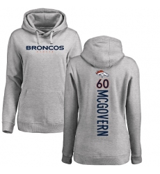 NFL Women's Nike Denver Broncos #60 Connor McGovern Ash Backer Pullover Hoodie