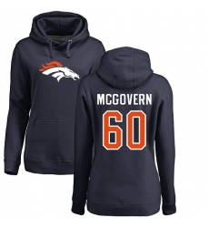 NFL Women's Nike Denver Broncos #60 Connor McGovern Navy Blue Name & Number Logo Pullover Hoodie