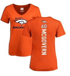 NFL Women's Nike Denver Broncos #60 Connor McGovern Orange Backer T-Shirt