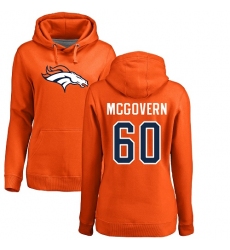 NFL Women's Nike Denver Broncos #60 Connor McGovern Orange Name & Number Logo Pullover Hoodie