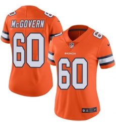 Women's Nike Denver Broncos #60 Connor McGovern Limited Orange Rush Vapor Untouchable NFL Jersey