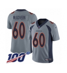 Youth Denver Broncos #60 Connor McGovern Limited Silver Inverted Legend 100th Season Football Jersey