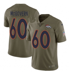 Youth Nike Denver Broncos #60 Connor McGovern Limited Olive 2017 Salute to Service NFL Jersey