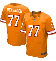 Men's Nike Tampa Bay Buccaneers #77 Caleb Benenoch Elite Orange Glaze Alternate NFL Jersey