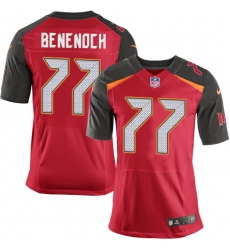 Men's Nike Tampa Bay Buccaneers #77 Caleb Benenoch Elite Red Team Color NFL Jersey