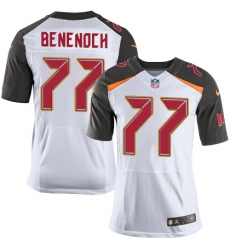 Men's Nike Tampa Bay Buccaneers #77 Caleb Benenoch Elite White NFL Jersey