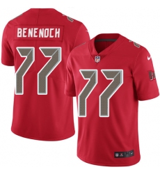 Men's Nike Tampa Bay Buccaneers #77 Caleb Benenoch Limited Red Rush Vapor Untouchable NFL Jersey