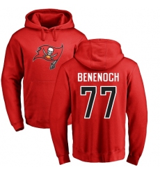 NFL Nike Tampa Bay Buccaneers #77 Caleb Benenoch Red Name & Number Logo Pullover Hoodie