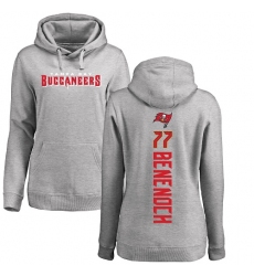 NFL Women's Nike Tampa Bay Buccaneers #77 Caleb Benenoch Ash Backer Pullover Hoodie