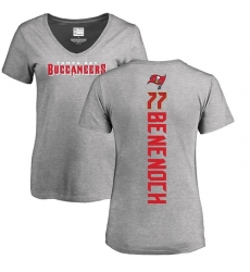 NFL Women's Nike Tampa Bay Buccaneers #77 Caleb Benenoch Ash Backer T-Shirt