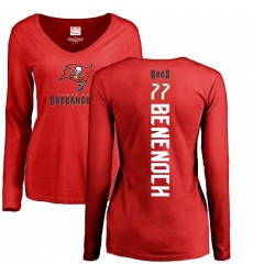 NFL Women's Nike Tampa Bay Buccaneers #77 Caleb Benenoch Red Backer Long Sleeve T-Shirt
