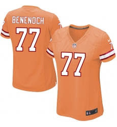 Women Nike Tampa Bay Buccaneers #77 Caleb Benenoch Limited Orange Glaze Alternate NFL Jersey