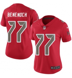 Women Nike Tampa Bay Buccaneers #77 Caleb Benenoch Limited Red Rush Vapor Untouchable NFL Jersey