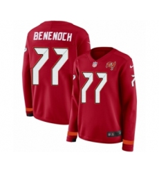 Women's Nike Tampa Bay Buccaneers #77 Caleb Benenoch Limited Red Therma Long Sleeve NFL Jersey