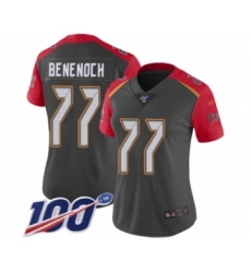 Women's Tampa Bay Buccaneers #77 Caleb Benenoch Limited Gray Inverted Legend 100th Season Football Jersey