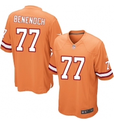 Youth Nike Tampa Bay Buccaneers #77 Caleb Benenoch Elite Orange Glaze Alternate NFL Jersey