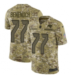 Youth Nike Tampa Bay Buccaneers #77 Caleb Benenoch Limited Camo 2018 Salute to Service NFL Jersey