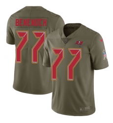 Youth Nike Tampa Bay Buccaneers #77 Caleb Benenoch Limited Olive 2017 Salute to Service NFL Jersey