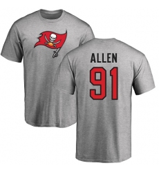 NFL Nike Tampa Bay Buccaneers #91 Beau Allen Ash Name & Number Logo T-Shirt