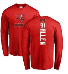 NFL Nike Tampa Bay Buccaneers #91 Beau Allen Red Backer Long Sleeve T-Shirt