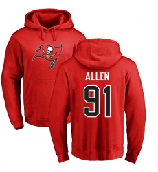 NFL Nike Tampa Bay Buccaneers #91 Beau Allen Red Name & Number Logo Pullover Hoodie