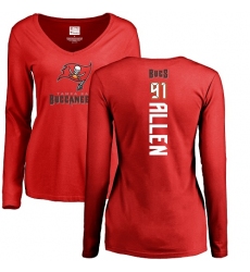 NFL Women's Nike Tampa Bay Buccaneers #91 Beau Allen Red Backer Long Sleeve T-Shirt