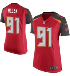 Women Nike Tampa Bay Buccaneers #91 Beau Allen Game Red Team Color NFL Jersey