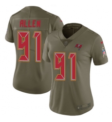 Women Nike Tampa Bay Buccaneers #91 Beau Allen Limited Olive 2017 Salute to Service NFL Jersey